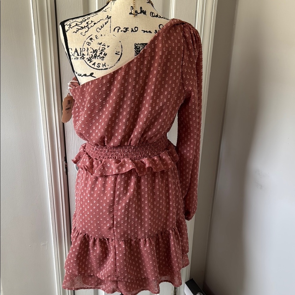 Altar’s State One-Shoulder Polka Dot Dress - Picture 4 of 9